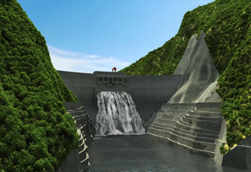 用三维仿真动画展示了白鹤滩水电站发电过程