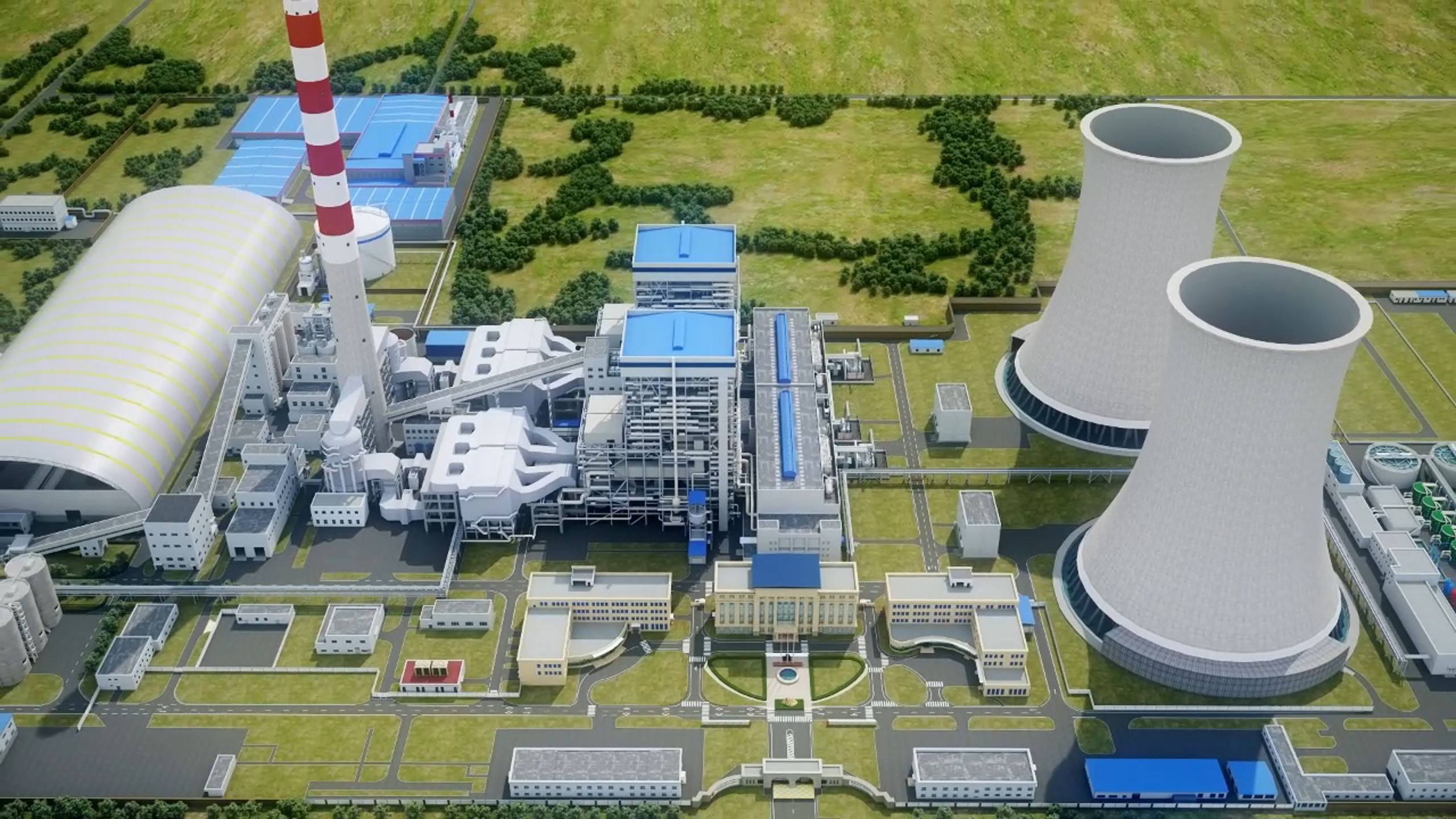 环保除尘 发电厂喷雾除尘系统演示